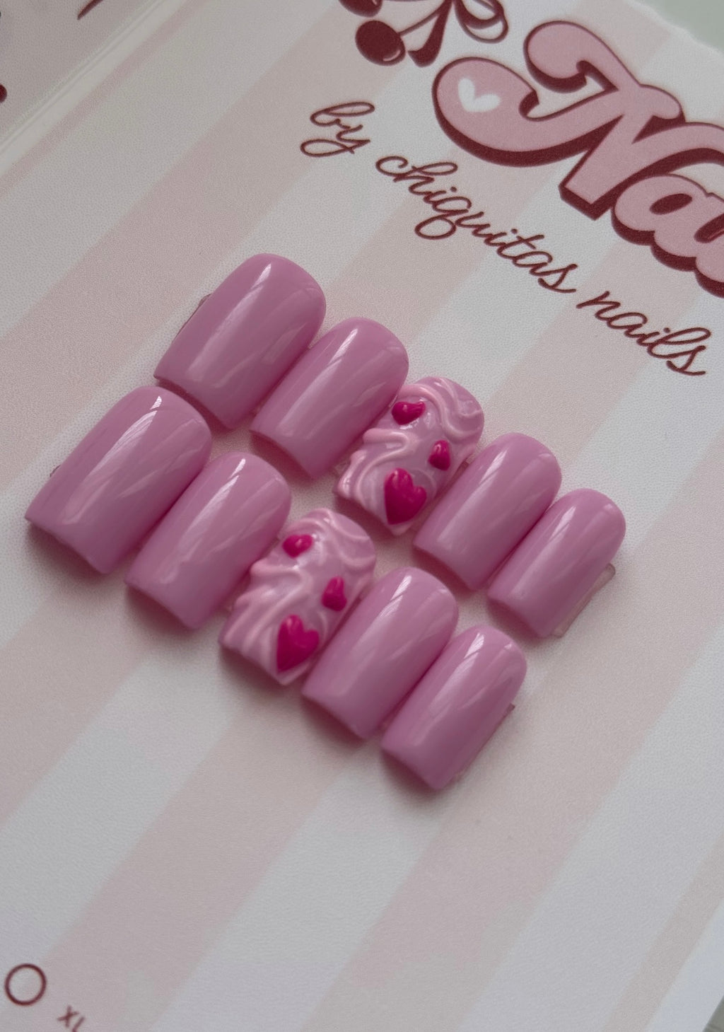 Bubble Heart-Press-On Nail Set